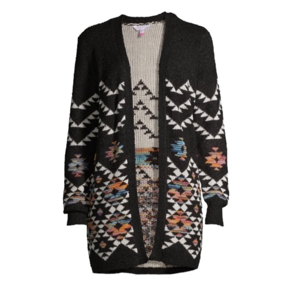 NWT No Boundaries Aztec Open Knit Cardigan